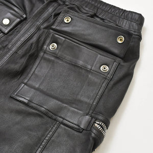 RICK OWENS Buhaus Leather Cargo Pants RU02A5377-LS Bauhaus Leather Cargo Pants Black Size 38 Good Condition Used 4a000455