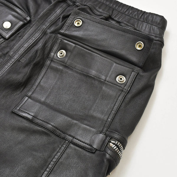 RICK OWENS Buhaus Leather Cargo Pants RU02A5377-LS Bauhaus Leather Cargo Pants Black Size 38 Good Condition Used 4a000455