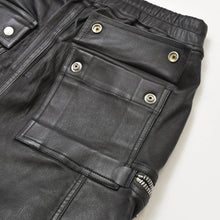 画像をギャラリービューアに読み込む, RICK OWENS リックオウエンス Buhaus Leather Cargo Pants RU02A5377-LS バウハウス レザー カーゴ パンツ ブラック サイズ38 美品 中古 4a000455