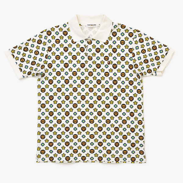 Ａ BATHING APE BAPE STA アベイシングエイプ ベイプスタ Milo Monogram ミロモノグラム ホワイト 美品 中古 4a000463