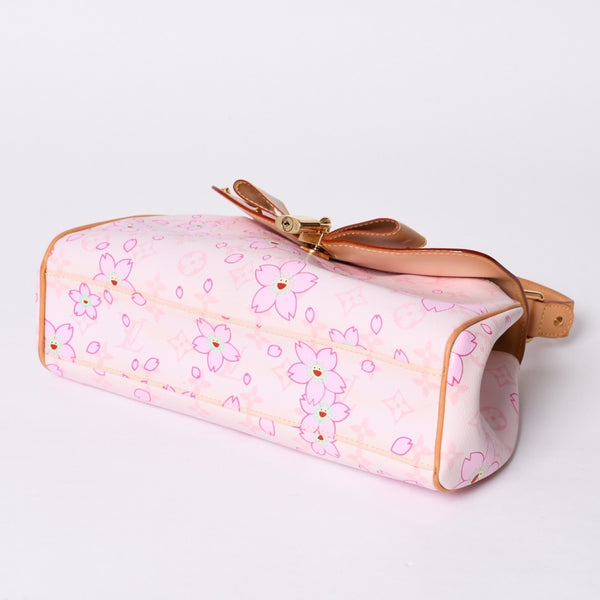 極美品 LOUIS VUITTON ルイヴィトン サック レトロPM ハンドバッグ M92013 モノグラムチェリーブロッサム ピンク 村上隆 中古 4a000476