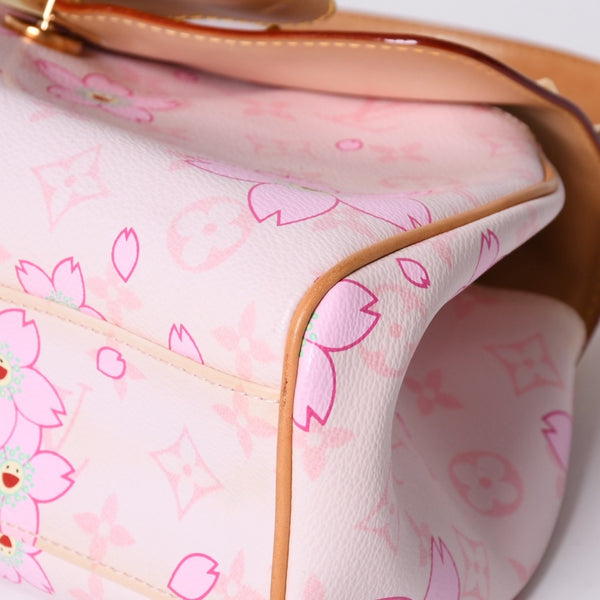 極美品 LOUIS VUITTON ルイヴィトン サック レトロPM ハンドバッグ M92013 モノグラムチェリーブロッサム ピンク 村上隆 中古 4a000476