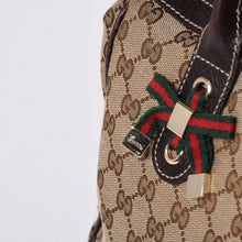 画像をギャラリービューアに読み込む, GUCCI グッチ ハンドバッグ 177052 502752 GGキャンバス シェリーライン レザー ベージュ ゴールド金具 美品 中古 4a000213