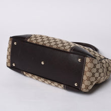 画像をギャラリービューアに読み込む, GUCCI グッチ ハンドバッグ 177052 502752 GGキャンバス シェリーライン レザー ベージュ ゴールド金具 美品 中古 4a000213