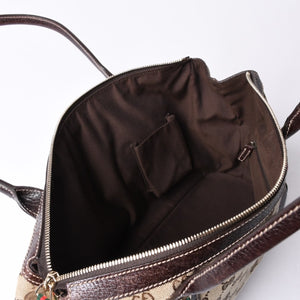 GUCCI グッチ ハンドバッグ 177052 502752 GGキャンバス シェリーライン レザー ベージュ ゴールド金具 美品 中古 4a000213