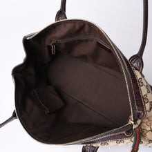 画像をギャラリービューアに読み込む, GUCCI グッチ ハンドバッグ 177052 502752 GGキャンバス シェリーライン レザー ベージュ ゴールド金具 美品 中古 4a000213