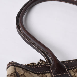 GUCCI Gucci Handbag 163805 2123 GG Canvas Sherry Line Leather Beige Gold Hardware Good Condition Used 4a000203