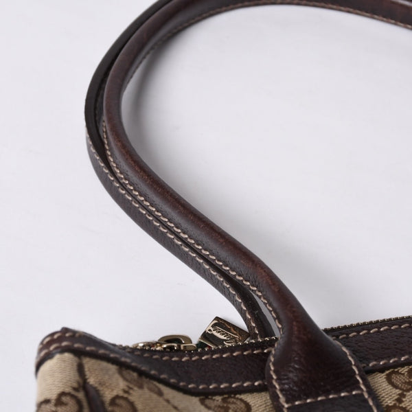 GUCCI Gucci Handbag 163805 2123 GG Canvas Sherry Line Leather Beige Gold Hardware Good Condition Used 4a000203