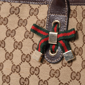 GUCCI Gucci Handbag 163805 2123 GG Canvas Sherry Line Leather Beige Gold Hardware Good Condition Used 4a000203