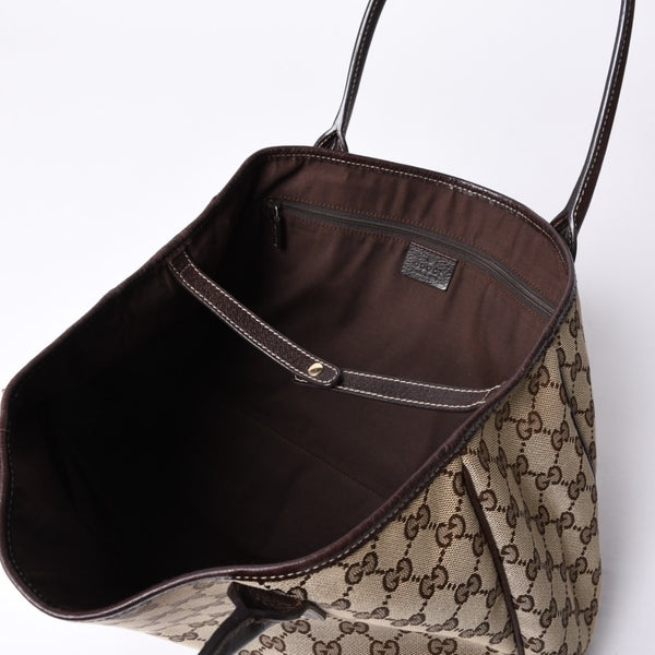 GUCCI Gucci Handbag 163805 2123 GG Canvas Sherry Line Leather Beige Gold Hardware Good Condition Used 4a000203