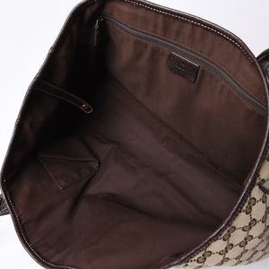 GUCCI Gucci Handbag 163805 2123 GG Canvas Sherry Line Leather Beige Gold Hardware Good Condition Used 4a000203