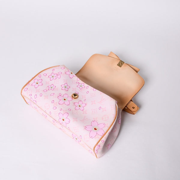 極美品 LOUIS VUITTON ルイヴィトン サック レトロPM ハンドバッグ M92013 モノグラムチェリーブロッサム ピンク 村上隆 中古 4a000476