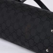 画像をギャラリービューアに読み込む, GUCCI グッチ ワンショルダー ハンドバッグ 111713 3444 GGキャンバス バンブー レザー ブラック 美品 中古 4a000383