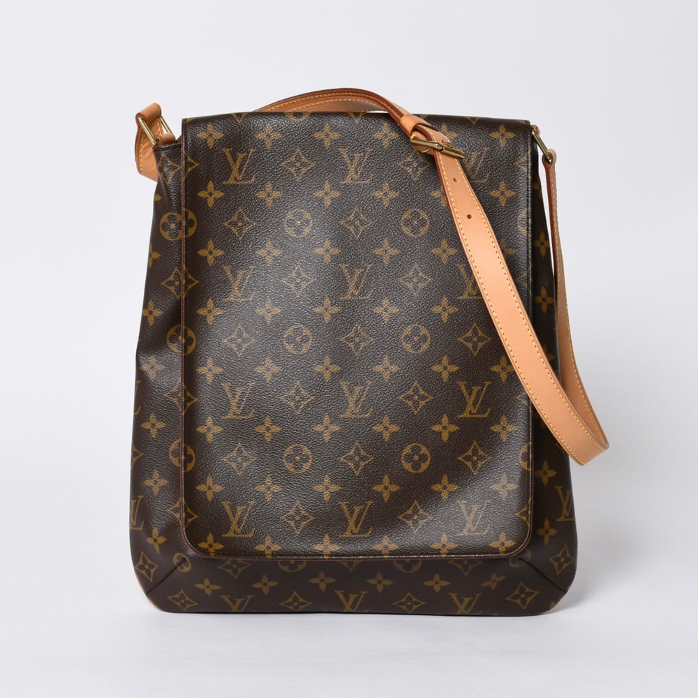 LOUIS VUITTON ルイヴィトン モノグラム ミュゼットサルサ ショルダーバッグ M51387 ブラウン PVC ヌメ革 美品 中古 4a000598