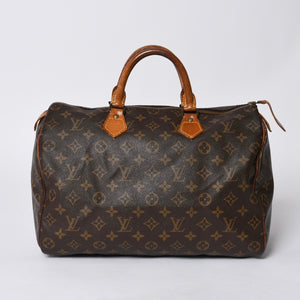 LOUIS VUITTON Handbag Speedy 35 M51164 Leather Brown Gold Hardware Good Used 4a000512