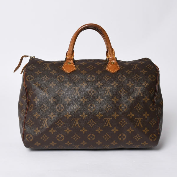LOUIS VUITTON Handbag Speedy 35 M51164 Leather Brown Gold Hardware Good Used 4a000512