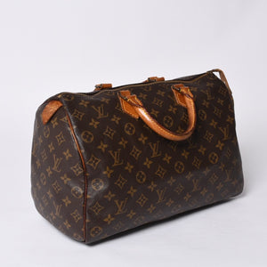 LOUIS VUITTON Handbag Speedy 35 M51164 Leather Brown Gold Hardware Good Used 4a000512
