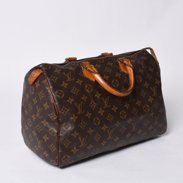 LOUIS VUITTON Handbag Speedy 35 M51164 Leather Brown Gold Hardware Good Used 4a000512