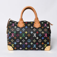 画像をギャラリービューアに読み込む, 極美品 LOUIS VUITTON ルイヴィトン スピーディ30 ハンドバッグ M92642 モノグラム マルチカラー ブラック ゴールド金具 村上隆 中古 4a000475