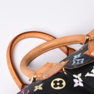 Very Good Condition LOUIS VUITTON Speedy 30 Handbag M92642 Monogram Multicolor Black Gold Hardware Takashi Murakami Used 4a000475