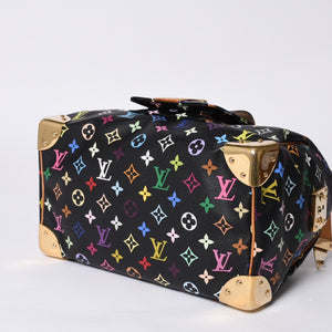Very Good Condition LOUIS VUITTON Speedy 30 Handbag M92642 Monogram Multicolor Black Gold Hardware Takashi Murakami Used 4a000475