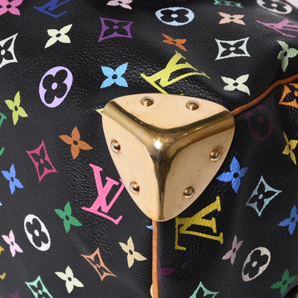 Very Good Condition LOUIS VUITTON Speedy 30 Handbag M92642 Monogram Multicolor Black Gold Hardware Takashi Murakami Used 4a000475