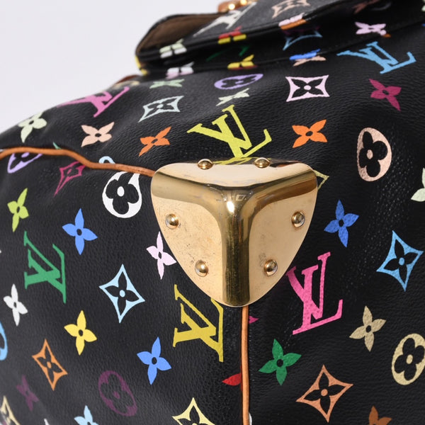 Very Good Condition LOUIS VUITTON Speedy 30 Handbag M92642 Monogram Multicolor Black Gold Hardware Takashi Murakami Used 4a000475