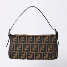 画像をギャラリービューアに読み込む, 極美品 FENDI フェンディ マンマバケット ワンショルダーバッグ 26424 キャンバス レザー ブラウン ズッカ柄 シルバー金具 中古 4a000497