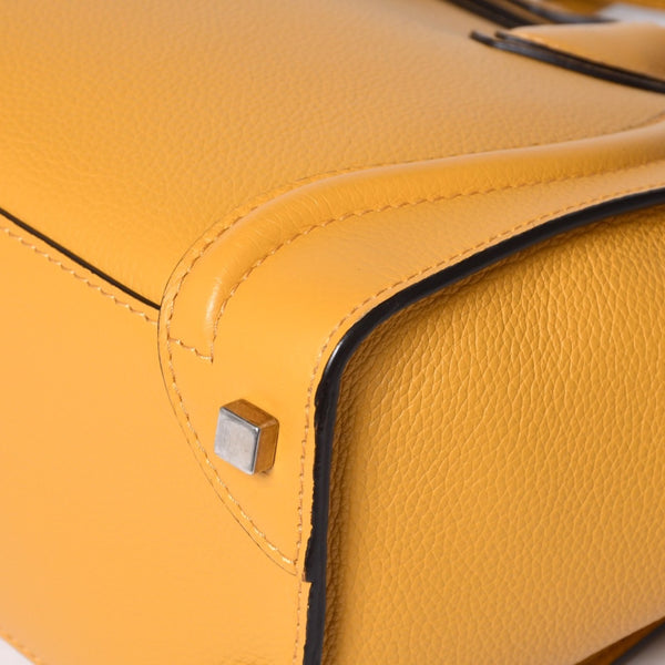 CELINE セリーヌ ラゲージ ミニショッパー レザー Hand Bag ハンドバッグ フィービー期 Yellow イエロー S-AT-1113 美品 中古 4a000495