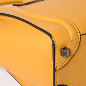 CELINE セリーヌ ラゲージ ミニショッパー レザー Hand Bag ハンドバッグ フィービー期 Yellow イエロー S-AT-1113 美品 中古 4a000495