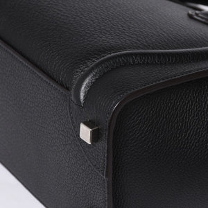 CELINE セリーヌ ラゲージ マイクロショッパー エディ期 現行 トートバッグ レザー ブラック シルバー金具 美品 中古 4a000494