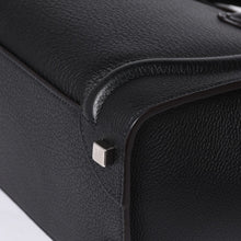 画像をギャラリービューアに読み込む, CELINE セリーヌ ラゲージ マイクロショッパー エディ期 現行 トートバッグ レザー ブラック シルバー金具 美品 中古 4a000494