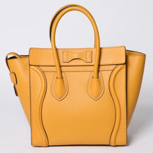 画像をギャラリービューアに読み込む, CELINE セリーヌ ラゲージ ミニショッパー レザー Hand Bag ハンドバッグ フィービー期 Yellow イエロー S-AT-1113 美品 中古 4a000495