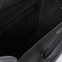 画像をギャラリービューアに読み込む, CELINE セリーヌ ラゲージ マイクロショッパー エディ期 現行 トートバッグ レザー ブラック シルバー金具 美品 中古 4a000494