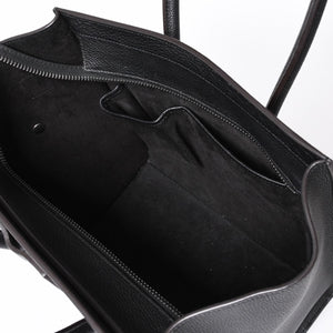 CELINE セリーヌ ラゲージ マイクロショッパー エディ期 現行 トートバッグ レザー ブラック シルバー金具 美品 中古 4a000494