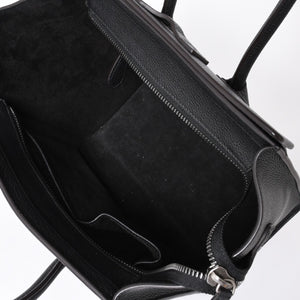 CELINE セリーヌ ラゲージ マイクロショッパー エディ期 現行 トートバッグ レザー ブラック シルバー金具 美品 中古 4a000494