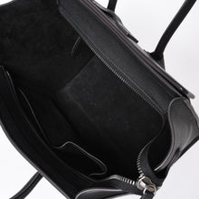 画像をギャラリービューアに読み込む, CELINE セリーヌ ラゲージ マイクロショッパー エディ期 現行 トートバッグ レザー ブラック シルバー金具 美品 中古 4a000494