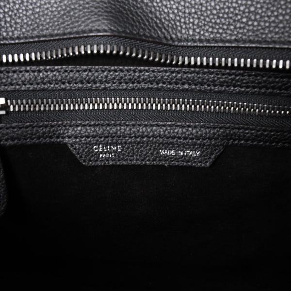 CELINE セリーヌ ラゲージ マイクロショッパー エディ期 現行 トートバッグ レザー ブラック シルバー金具 美品 中古 4a000494