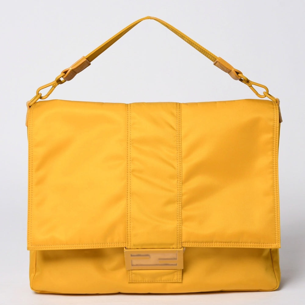 FENDI フェンディ Nylon ナイロン Shoulder Bag ショルダーバッグ 7VA536 Yellow イエロー 美品 中古 4a000509
