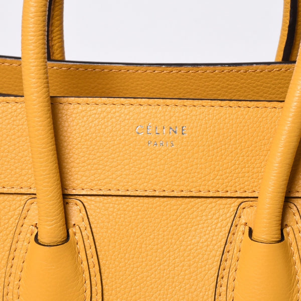 CELINE セリーヌ ラゲージ ミニショッパー レザー Hand Bag ハンドバッグ フィービー期 Yellow イエロー S-AT-1113 美品 中古 4a000495