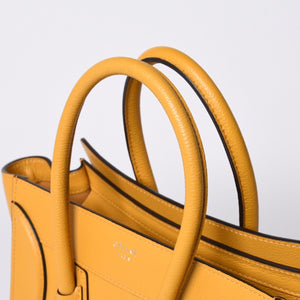 CELINE セリーヌ ラゲージ ミニショッパー レザー Hand Bag ハンドバッグ フィービー期 Yellow イエロー S-AT-1113 美品 中古 4a000495