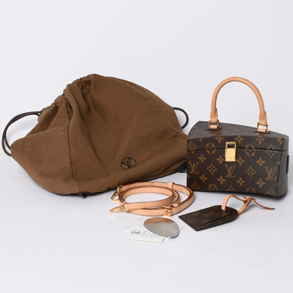 Like new LOUIS VUITTON Twisted Box 2WAY Bag M40275 Frank Gehry Brown Gold Used 4a001461
