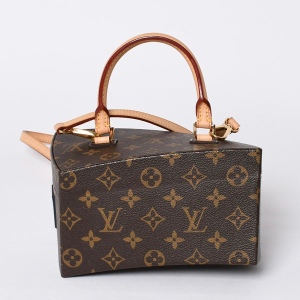 Like new LOUIS VUITTON Twisted Box 2WAY Bag M40275 Frank Gehry Brown Gold Used 4a001461
