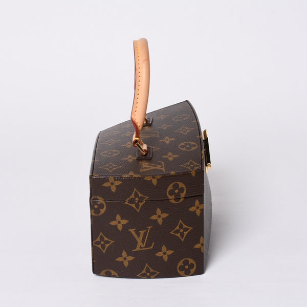 Like new LOUIS VUITTON Twisted Box 2WAY Bag M40275 Frank Gehry Brown Gold Used 4a001461