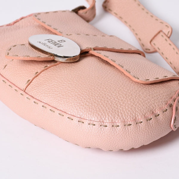 FENDI フェンディ セレリア ステッチ Hand Bag ハンドバッグ Shoulder Bag ショルダーバッグ 8BR407 レザー ピンク 美品 中古 4a000500