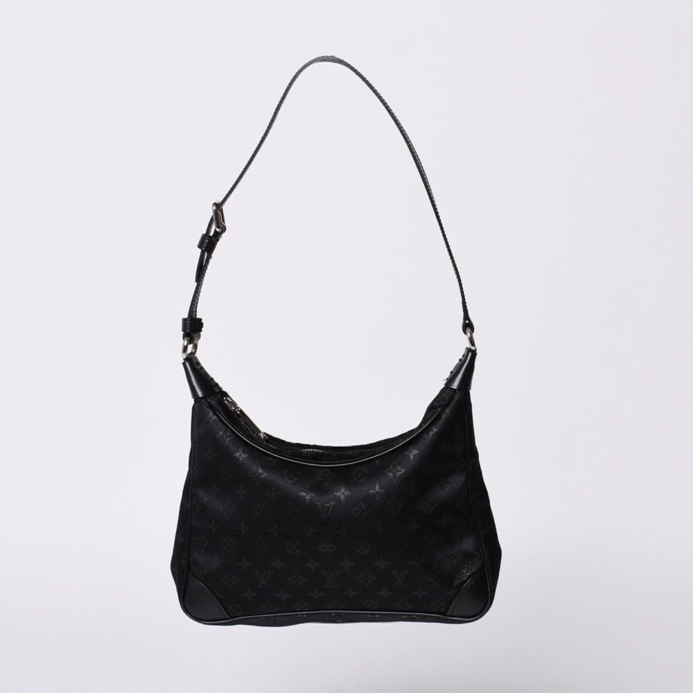 Very Good Condition LOUIS VUITTON Little Boulogne One Shoulder Bag M92142 Monogram Satin Black Silver Hardware Used 4a000762