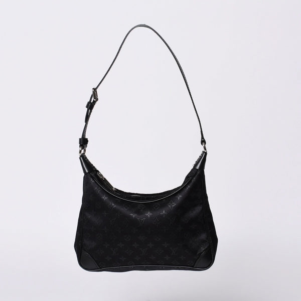 極美品 LOUIS VUITTON ルイヴィトン リトル ブローニュ ワンショルダーバッグ M92142 モノグラム サテン ブラック シルバー金具 中古 4a000762