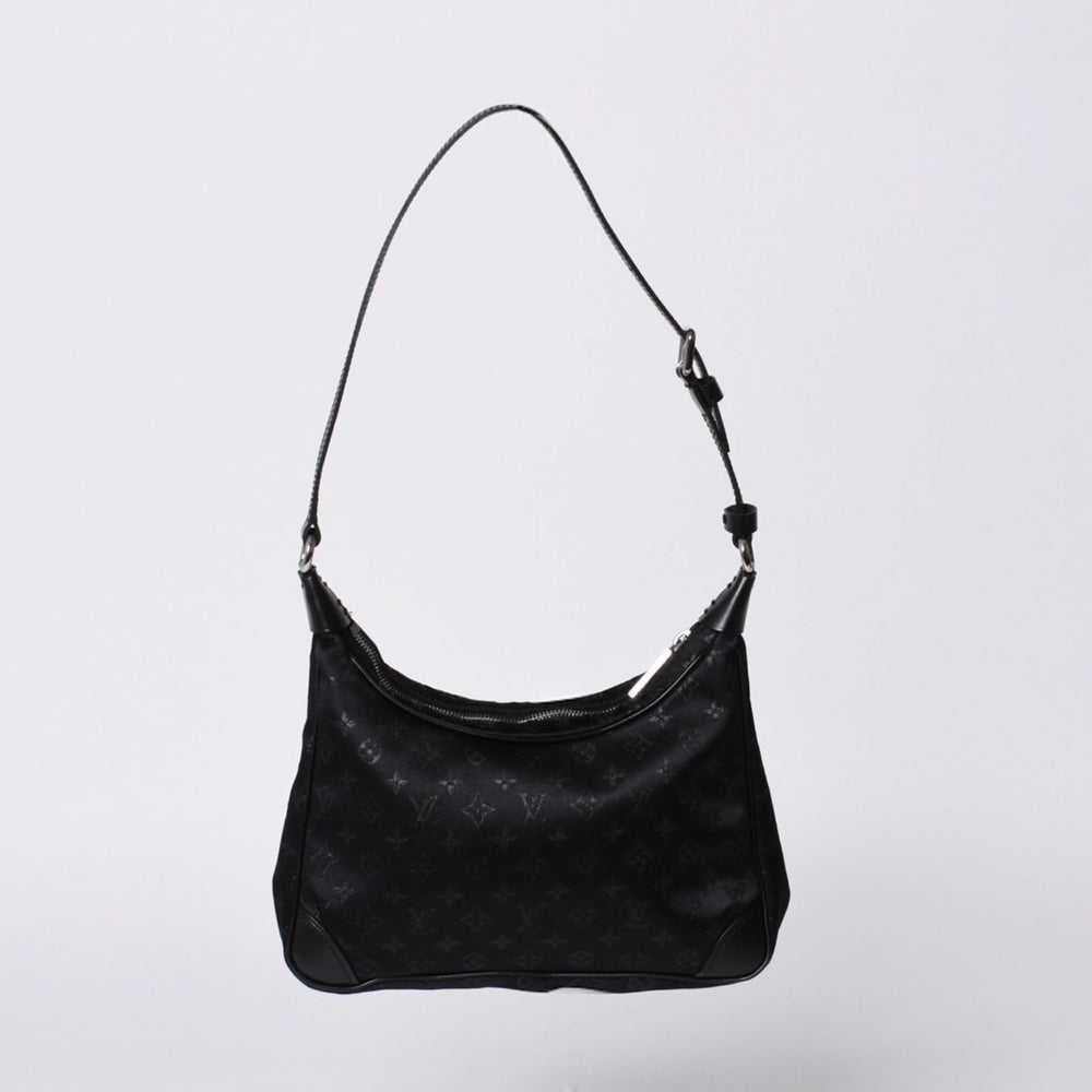 Very Good Condition LOUIS VUITTON Little Boulogne One Shoulder Bag M92142 Monogram Satin Black Silver Hardware Used 4a000762