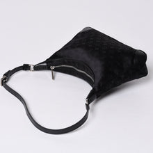 画像をギャラリービューアに読み込む, 極美品 LOUIS VUITTON ルイヴィトン リトル ブローニュ ワンショルダーバッグ M92142 モノグラム サテン ブラック シルバー金具 中古 4a000762