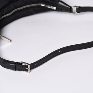 極美品 LOUIS VUITTON ルイヴィトン リトル ブローニュ ワンショルダーバッグ M92142 モノグラム サテン ブラック シルバー金具 中古 4a000762